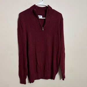 Croft & Barrow Men's Maroon Zip-Up Sweater Size M